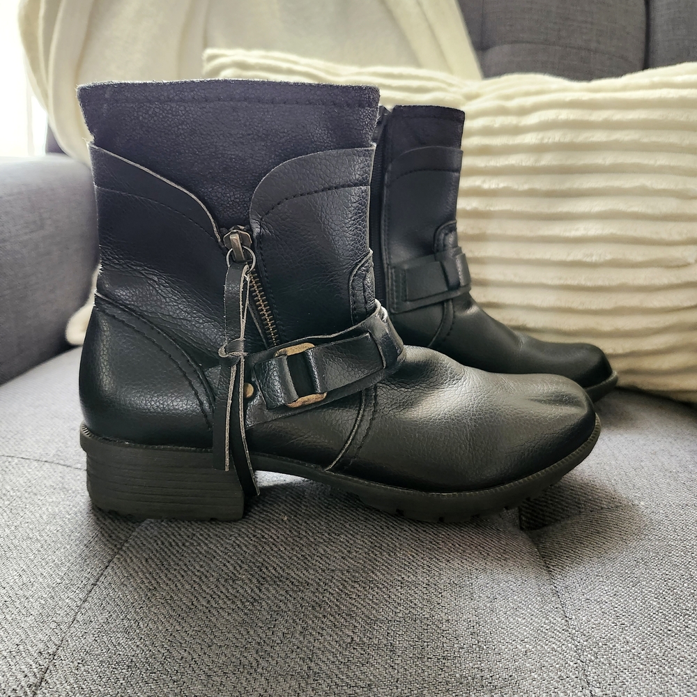 Black Leather Ankle Boots